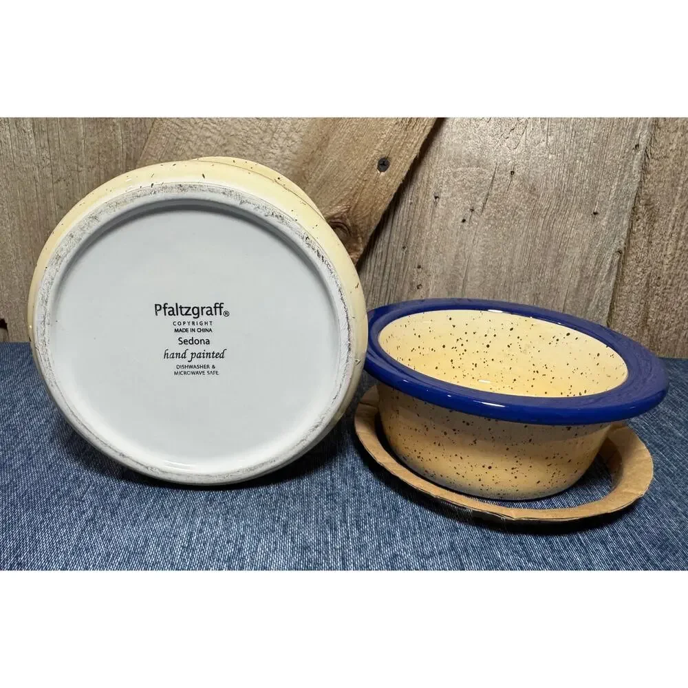 Pfaltzgraff Sedona Dip Server Cooler Warmer Server Set Southwestern Colors 4.5